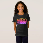 Audio Riot Jeugd Meisje Zwart T-shirt met Logo (Voorkant volledig)