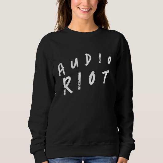 Audio Riot Lange Mouw Zwart Grunge (Vrouw) Trui (Voorkant)