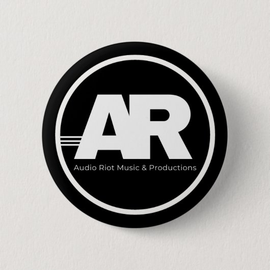 Audio Riot Logo Circle Pin Ronde Button 5,7 Cm (Voorkant)