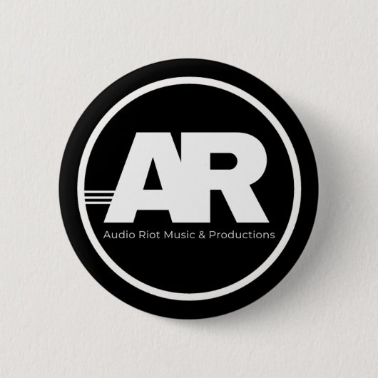 Audio Riot Logo Cirkel Speld Ronde Button 5,7 Cm (Voorkant)