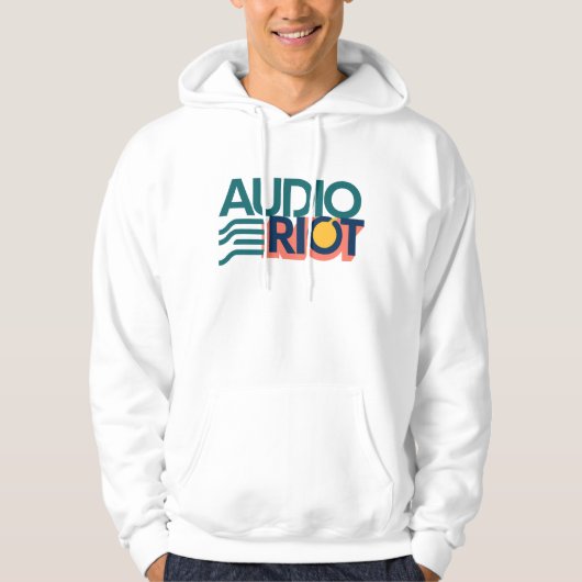 Audio Riot White Band Logo Hoodie (Voorkant)