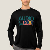 Audio Riot zwarte logo met lange mouwen (Mannen) Tri-Blend Shirt (Voorkant volledig)