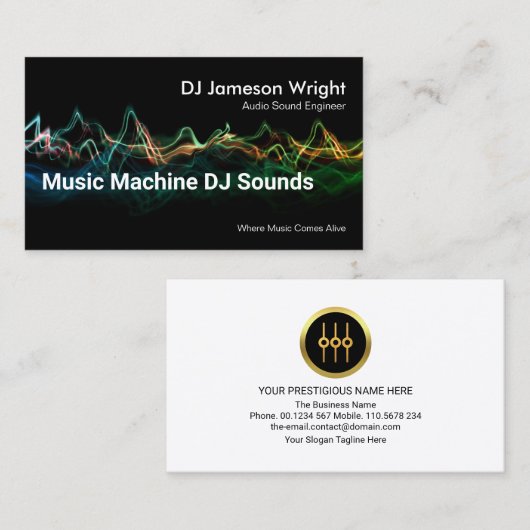 Audio Sound Engineer voor elektrisch geluid Visitekaartje (Voorkant / Achterkant)