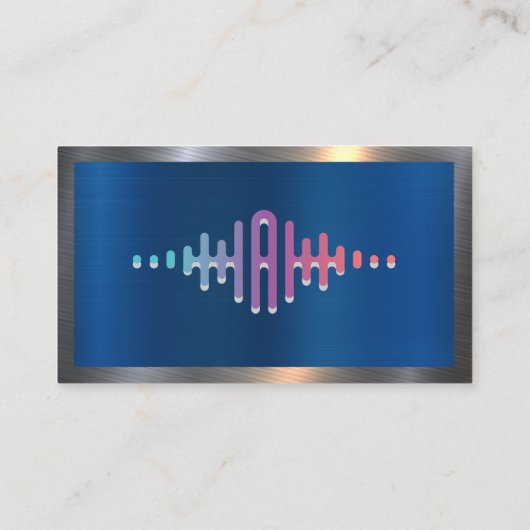 Audio Sound Wave Logo | Metaal Visitekaartje (Achterkant)