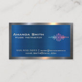 Audio Sound Wave Logo | Metaal Visitekaartje (Voorkant)
