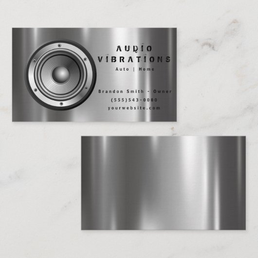 Audio-stereo-installatie van de auto visitekaartje (Voorkant / Achterkant)