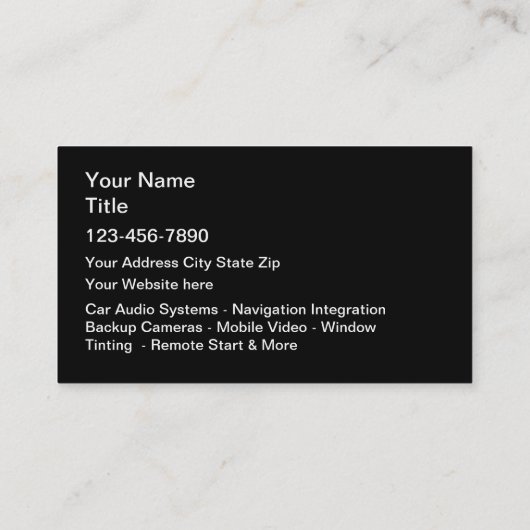 audio-Visitekaartje voor auto's Visitekaartje (Achterkant)