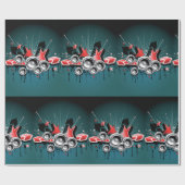 Audio voor grafische muziekluidsprekers cadeaupapier (Vlak)