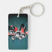 Audio voor grafische muziekluidsprekers sleutelhanger (achterkant)