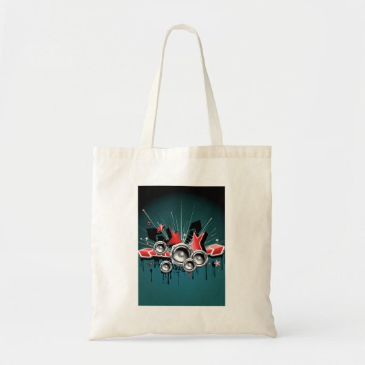 Audio voor grafische muziekluidsprekers tote bag (Voorkant)