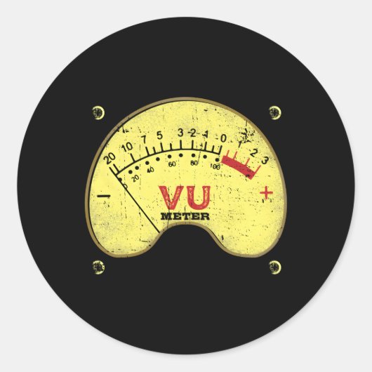 Audio VU Meter opname ingenieurs Ronde Sticker (Voorkant)