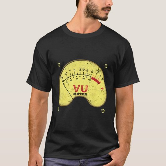 Audio VU Meter opname ingenieurs T-shirt (Voorkant)