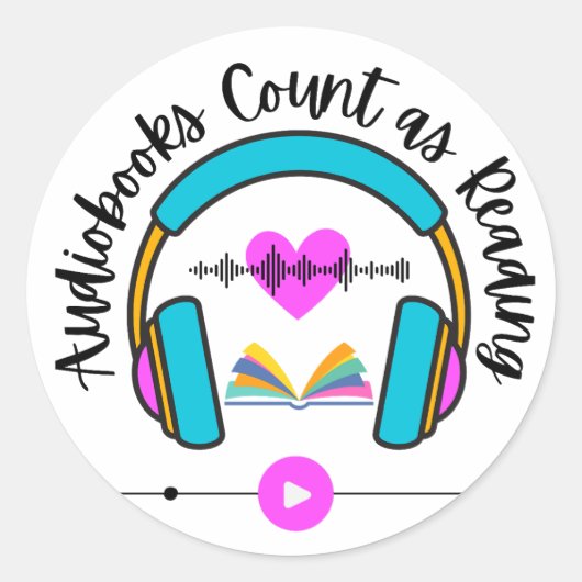 Audioboeken tellen als lezen ronde sticker (Voorkant)