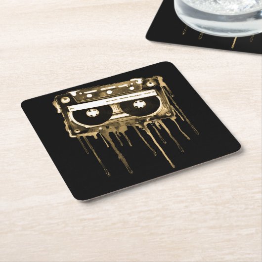  audiocassette kartonnen onderzetters (Schuin)