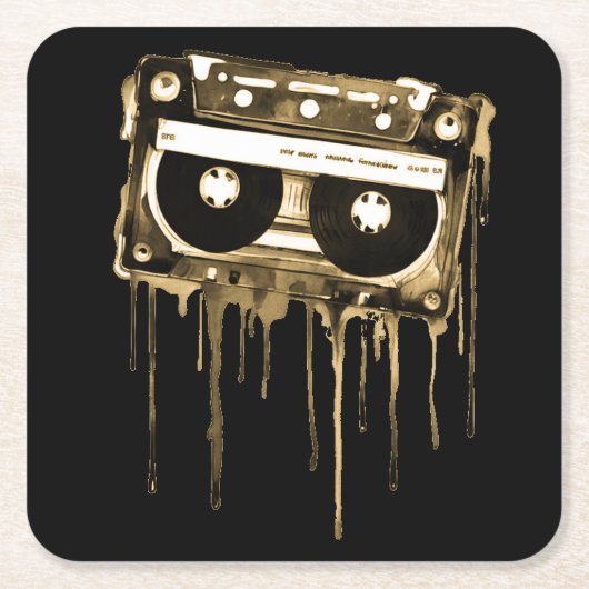  audiocassette kartonnen onderzetters (Voorkant)