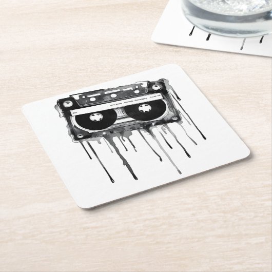  audiocassette kartonnen onderzetters (Schuin)