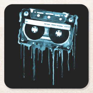  audiocassette kartonnen onderzetters