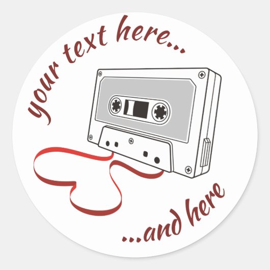 Audiocassette klassieke ronde sticker (Voorkant)