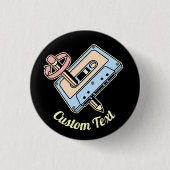 Audiocassette met potlood ronde button 3,2 cm (Voorkant)