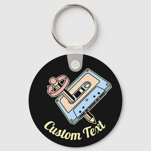 Audiocassette met potlood sleutelhanger (Voorkant)