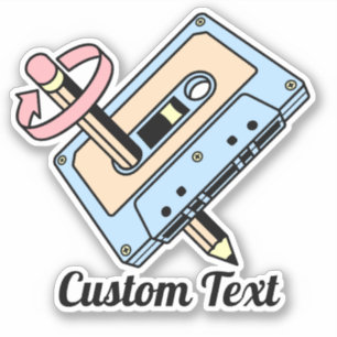 Audiocassette met potlood sticker