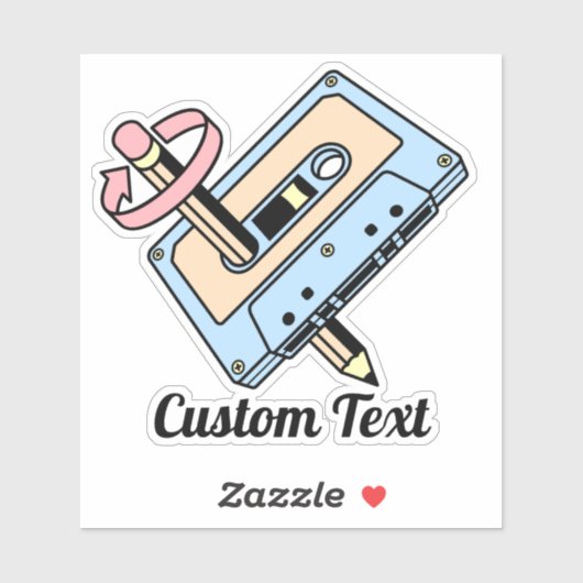 Audiocassette met potlood sticker (Vel)