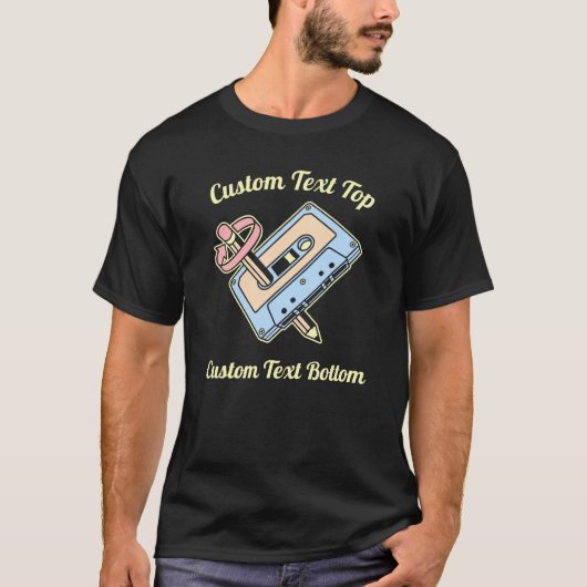 Audiocassette met potlood t-shirt (Voorkant)