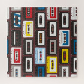  audiocassettes, naadloze achtergrond. legpuzzel (Horizontaal)