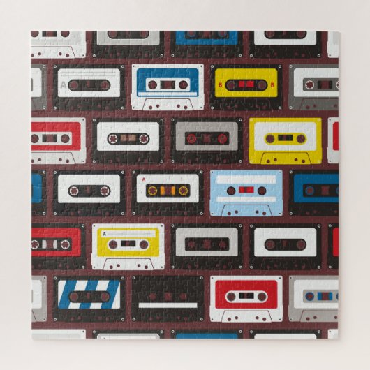  audiocassettes, naadloze achtergrond. legpuzzel (Verticaal)