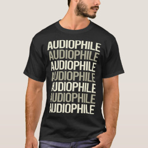 Audiofiel met witte tekst t-shirt
