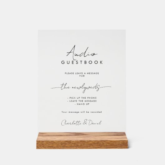 Audiogastenboek | Telefon Gästebuch Acryl Bord (Voorkant)