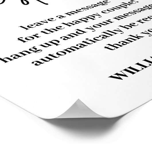 Audiogastenboek | Telefoonbericht Gastenboekteken Poster (Hoek)