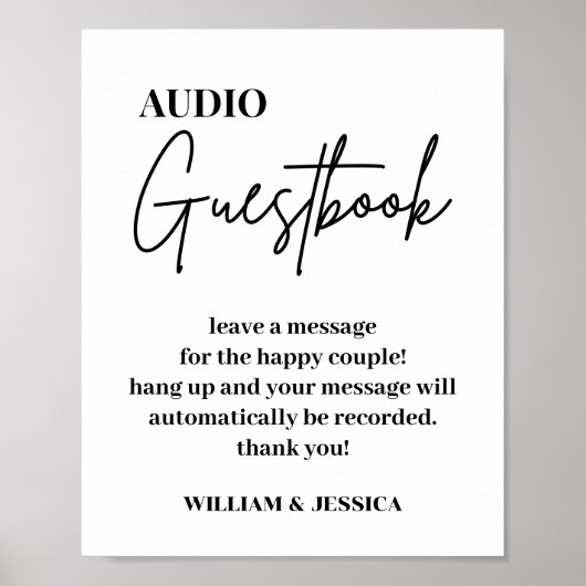 Audiogastenboek | Telefoonbericht Gastenboekteken Poster (Voorkant)