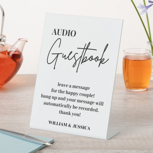 Audiogastenboek | Telefoonbericht Gastenboekteken Reclamebord Met Voetstuk (Insitu)