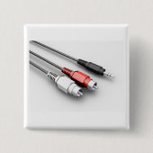 Audiokabels Tech Vierkante Button 5,1 Cm (Voorkant)