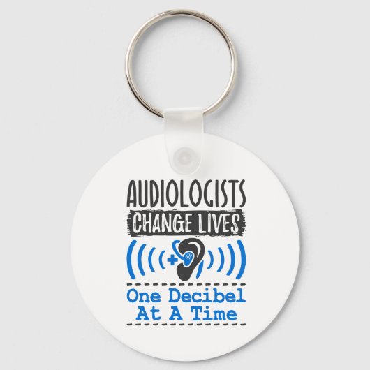 Audiologen veranderen tegelijk één decibel sleutelhanger (Voorkant)
