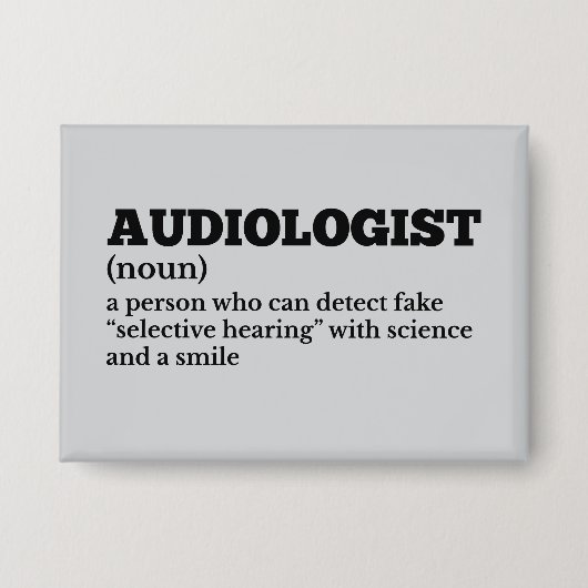 Audiologendefinitie Humor Gezondheidszorg Button (Voorkant)