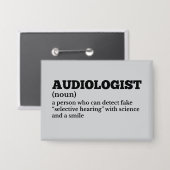 Audiologendefinitie Humor Gezondheidszorg Button (Voorkant / Achterkant)
