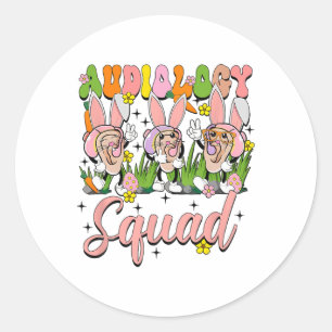Audiologie Squad Grappig Paashaas Ronde Sticker