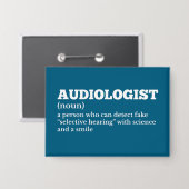 Audiologie Student Grappige Definitie Button (Voorkant / Achterkant)