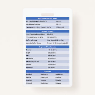 Audiology Badge Buddy/Reference Badge