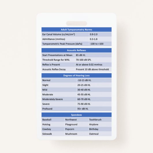 Audiology Badge Buddy/Reference Badge (Voorkant)