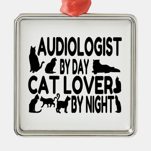 Audioloog Cat Lover Metalen Ornament (Voorkant)