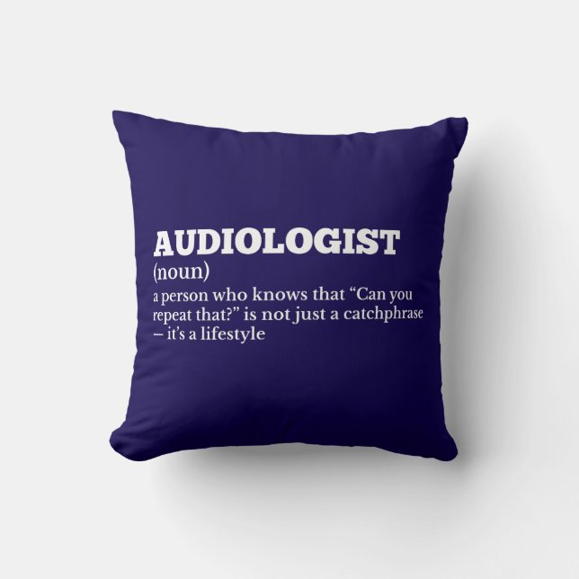 Audioloog Definition Humor Pillow Kussen (Voorkant)