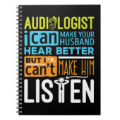 Audioloog Funny Audiology hoort beter Notitieboek (Voorkant)
