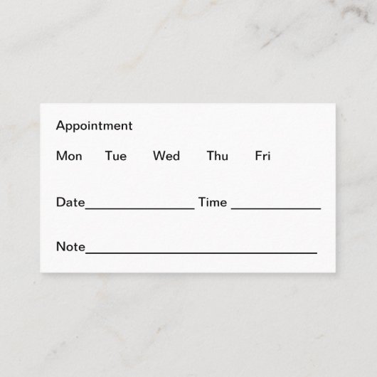 Audioloog Hearing Clinic Afspraakkaarten Visitekaartje (Achterkant)