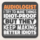 Audioloog Ik probeer dingen grappige uitspraken te Kartonnen Onderzetters (Voorkant)