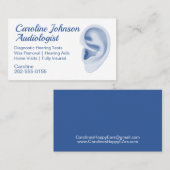 Audioloog oorverzorging wax verwijdering visitekaartje (Voorkant / Achterkant)