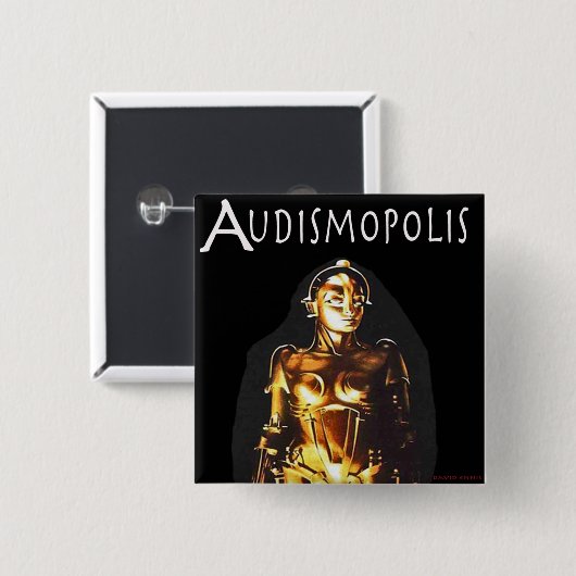 Audismopolis Vierkante Button 5,1 Cm (Voorkant /achterkant)