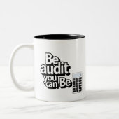Audit Humor: Be Audit U kunt Tweekleurige Koffiemok (Links)